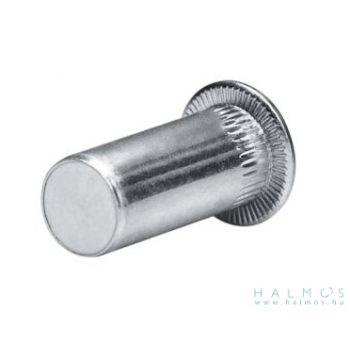 Kerek, zárt, peremes szegecsanya